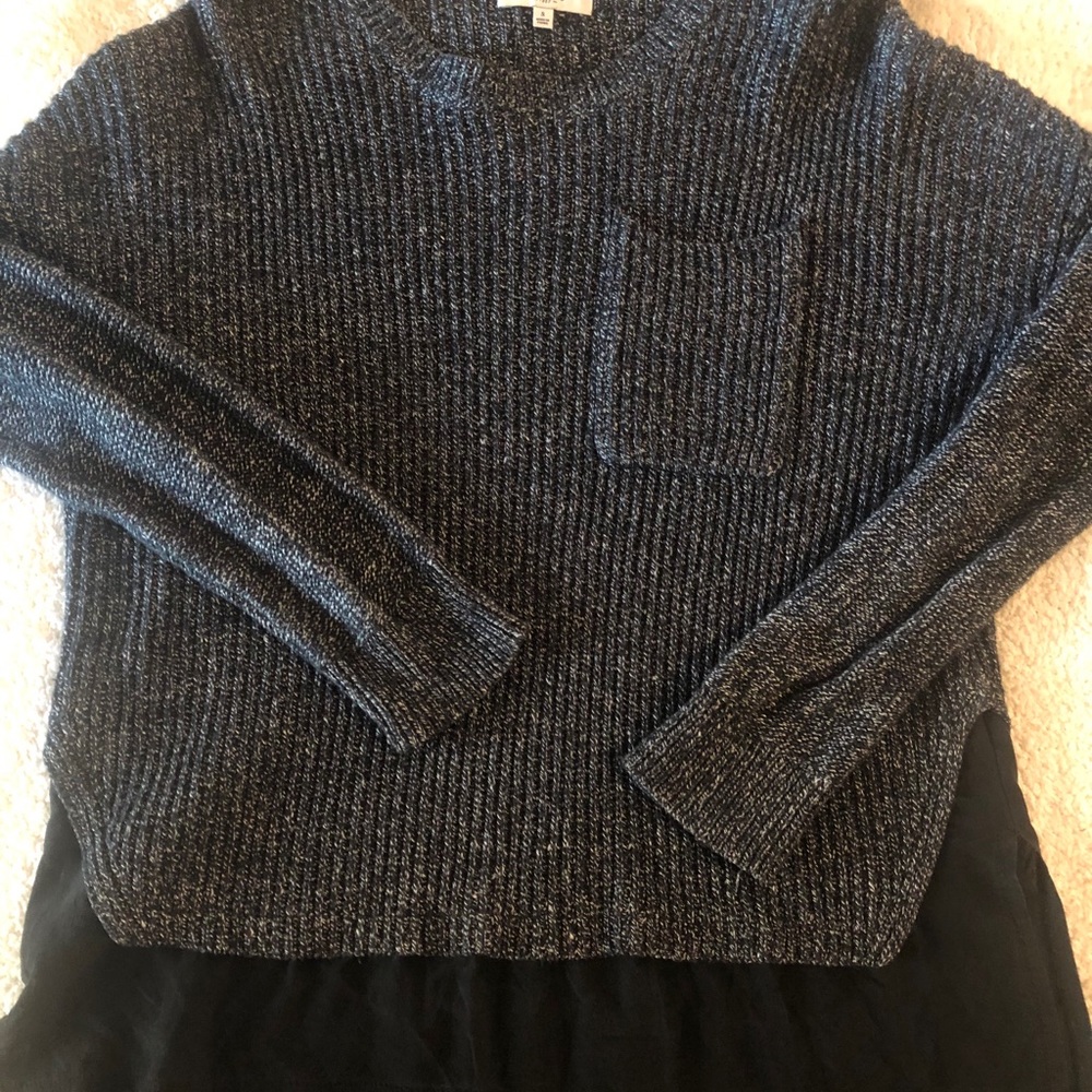 Madewell Black Textured Tiered Sweater 🖤